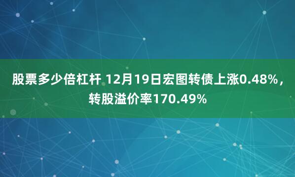 股票多少倍杠杆 12月19日宏图转债上涨0.48%，转股溢价率170.49%