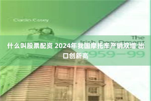 什么叫股票配资 2024年我国摩托车产销双增 出口创新高