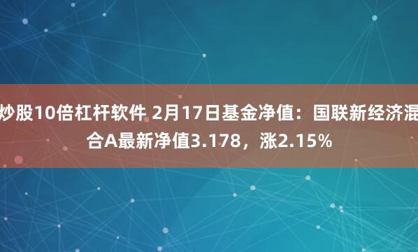 炒股10倍杠杆软件 2月17日基金净值：国联新经济混合A最新净值3.178，涨2.15%